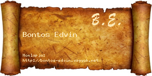 Bontos Edvin névjegykártya